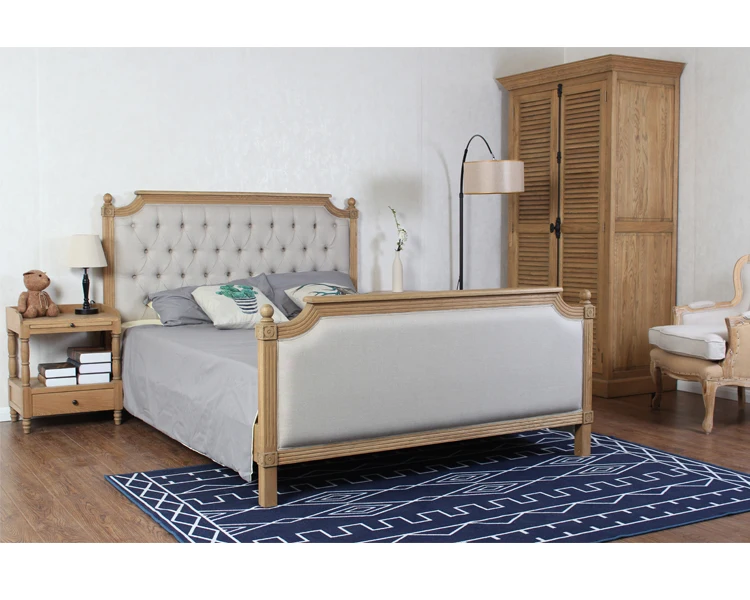 简单的工业风格铁杉木最新双人床设计