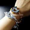 Exclusive!! Slice druzy geode agate bracelet, 24k gold lated brass chain and single stone agate bracelet WT-B167