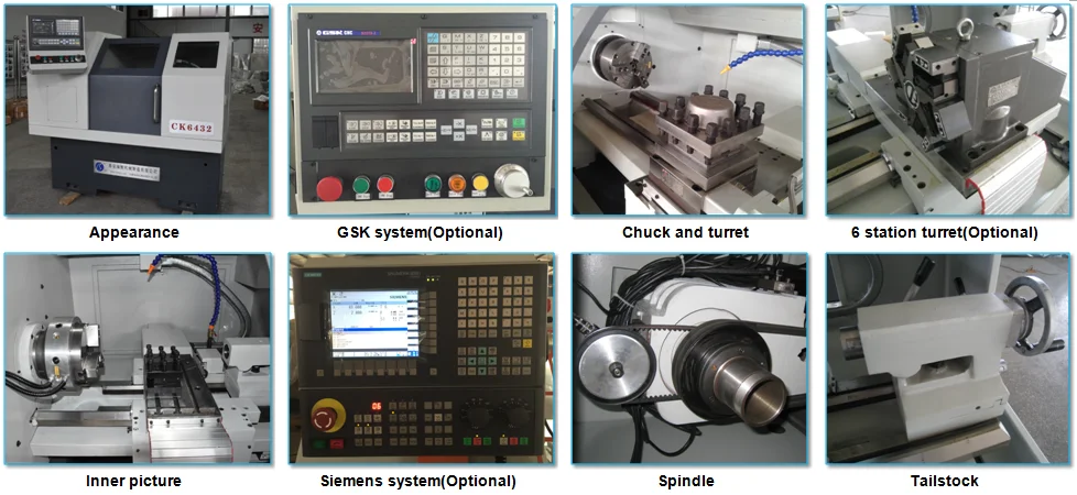 熱銷小型 cnc 車床 ck6432a 主要零件