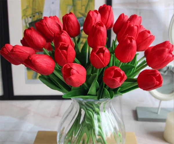 Hot Sale Mini Artificial Tulips Pu Tulips Flowers For Decoration - Buy ...
