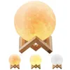 Large 8cm-24cm Moon Night Lamp 3D Moon Light Selectable 3 Colours Decor USB Rechargeable Light