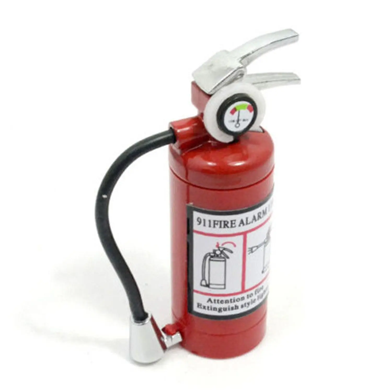 Fancy Lighter Fire Extinguisher Shaped Refillable Butane Gas Cigarette Flame Lighter with LED Light