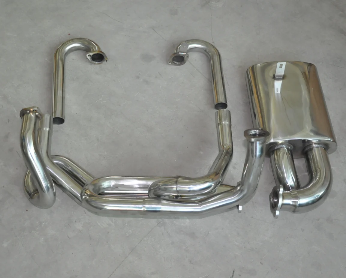 Full Stainless Steel 304 Sidewinder Exhaust Manifold Header & Muffler For Vw Aircooled Beetle