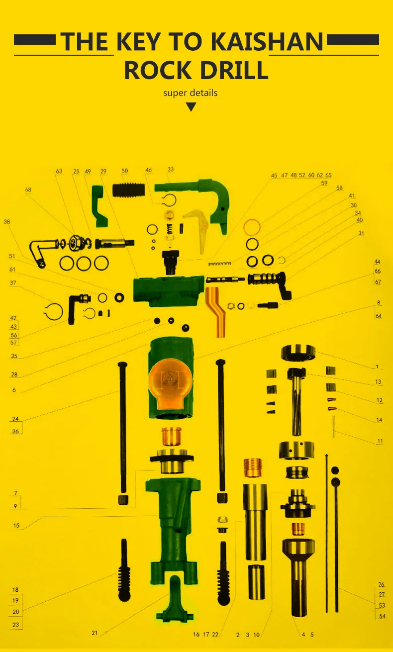 Heavy duty low noise pneumatic mining air breaker hammer used in drill