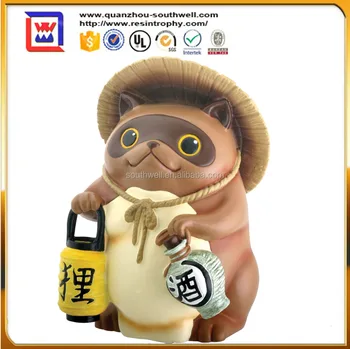 Style Japonais Résine Tanuki Avec Chapeau Et Pot Et Polyrésine Léopard Chat Statue Et Résine Racoon Chien Buy Tanuki En Résine De Style Japonais