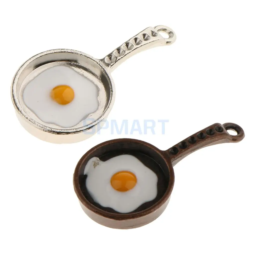 1//12 SCALE PLASTIC SKILLET WITH TWO FRIED EGGS DOLLHOUSE FURNITURE VERY CUTE