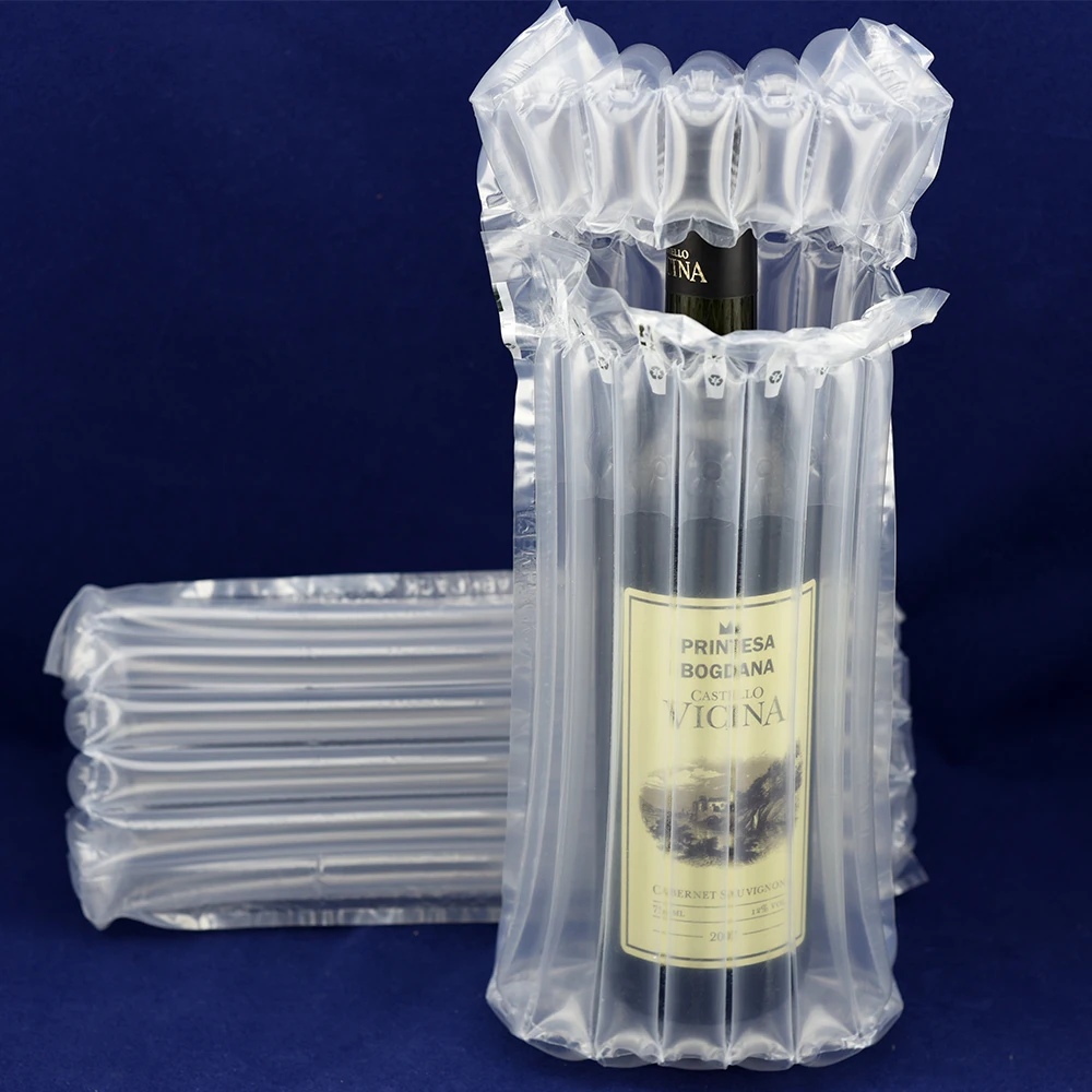 Strong Protection Inflatable Plastic Air Bag Packaging For Wine Bottle