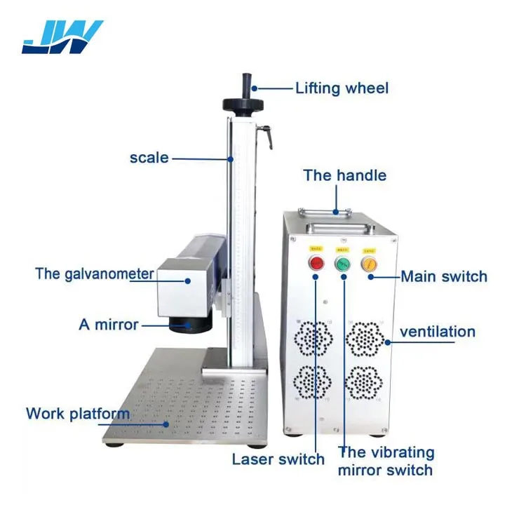 split fiber portable mini laser marking machine 30w 50w for hard plastic cup