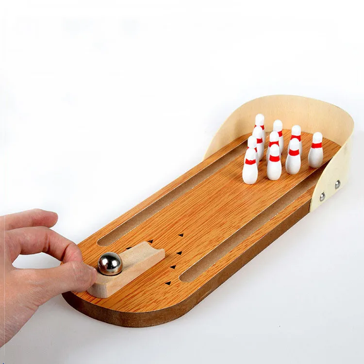 Wooden  Mini Bowling for Table Games and Educational Toys for Kids