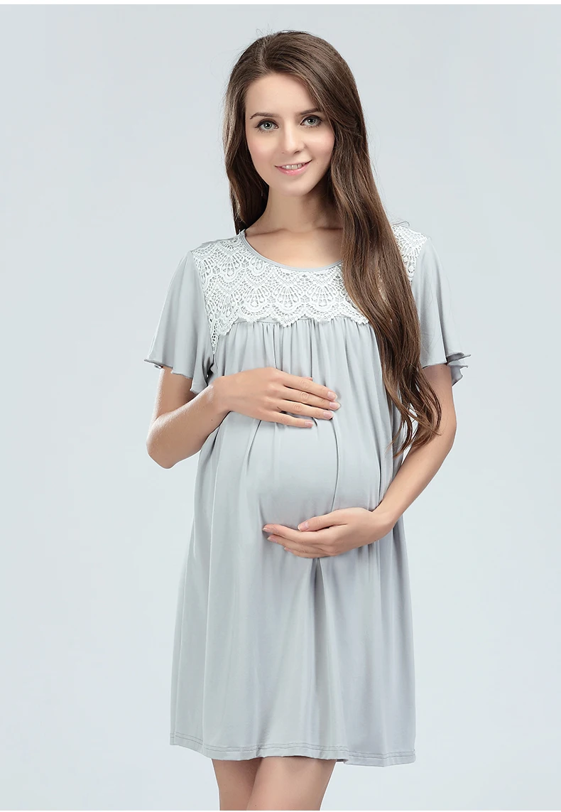 Hot Wholesale New Pregnant Women Clothing Lace-merging Dress Casual ...