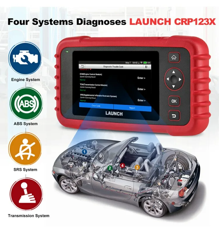 LAUNCH CRP123X OBD2 Diagnostic Scanner - ABS SRS Engine Transmission Code Reader - WiFi