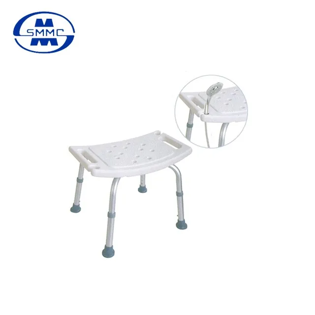 Height Adjustable Comfortable Aluminum Shower Chair With Hole In Seat