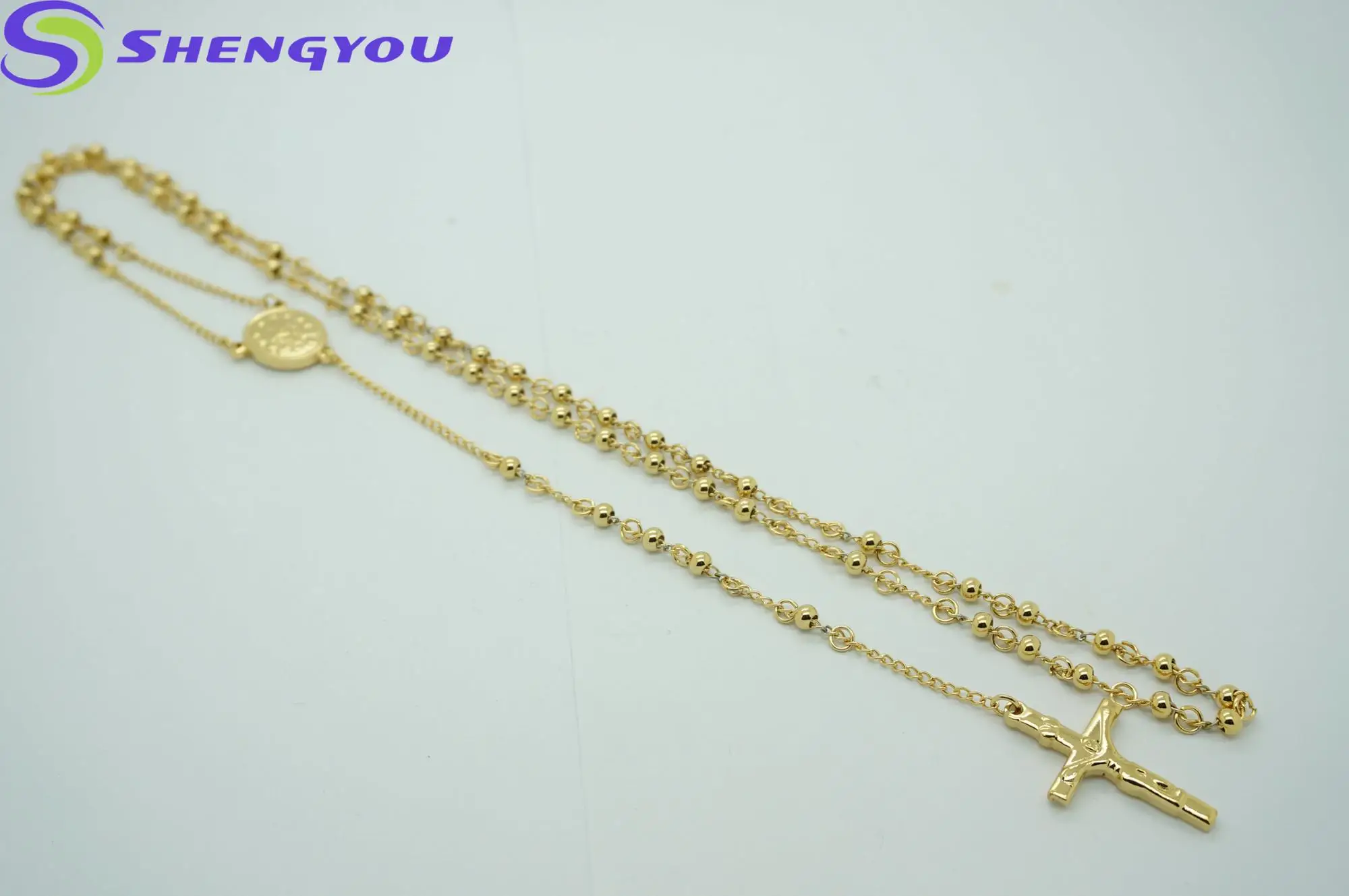 Jewelry Wholesale China Gold Rosary Chain And Cross Pendant Fashion