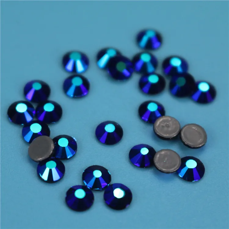 Best quality siam ab hotfix rhinestones, flatback rhinestones factory