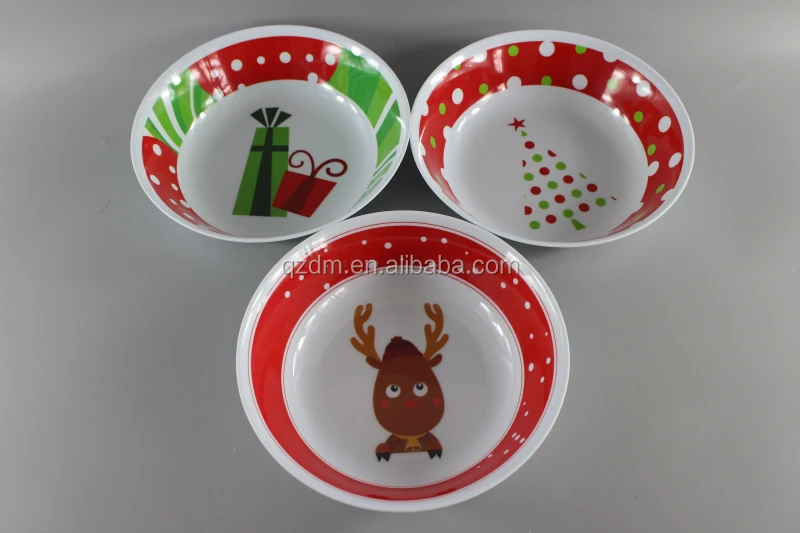 Wholesale Christmas Plastic Soup bowl Set 7-10inch