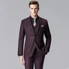 Imported fabric 100%wool super 130s wine red color men wedding dress made to measure suits