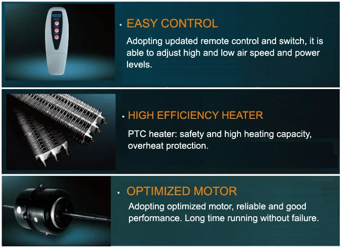 Industrial Air Curtain with PTC Ceramic Heater 220v or 380v 50Hz for Energy Efficient Temperature Control