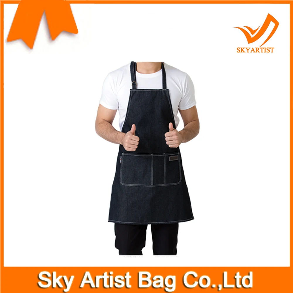 
Solid Color Bar Cocktail Apron with Denim 