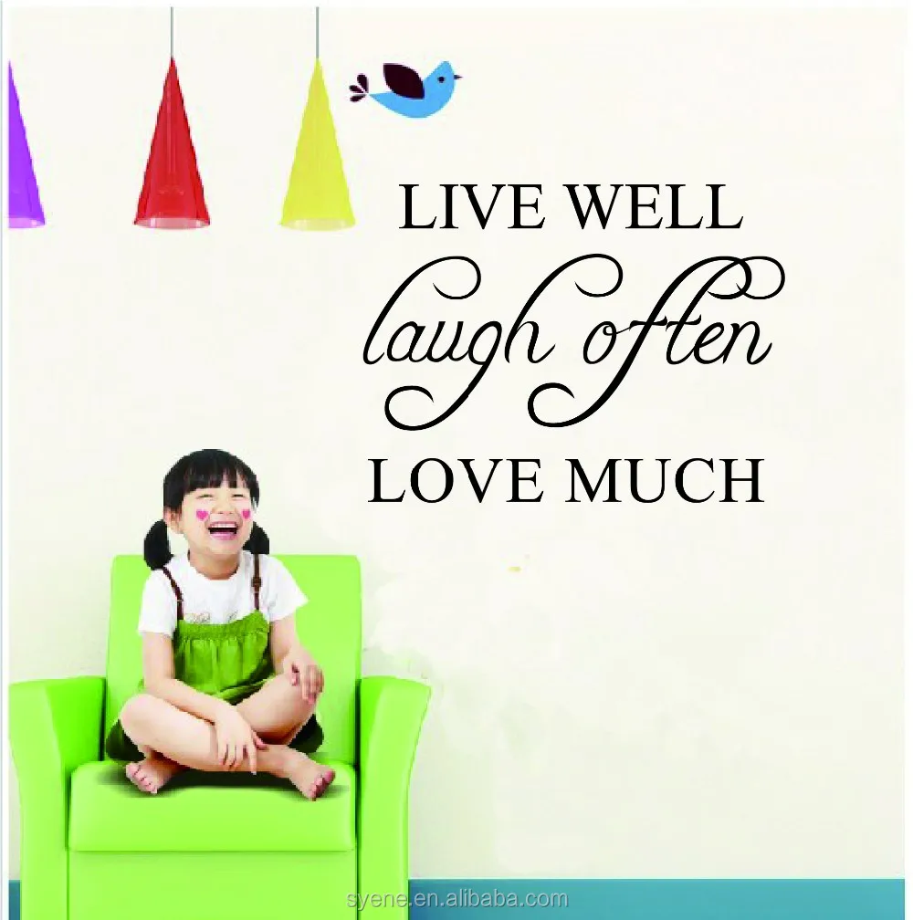 valentines day decorations 3d decal wall stickers for baby rooms art vinyl quotes live well laugh