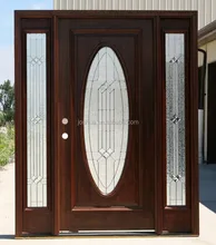 Овальный стеклянная входная дверь с полями
