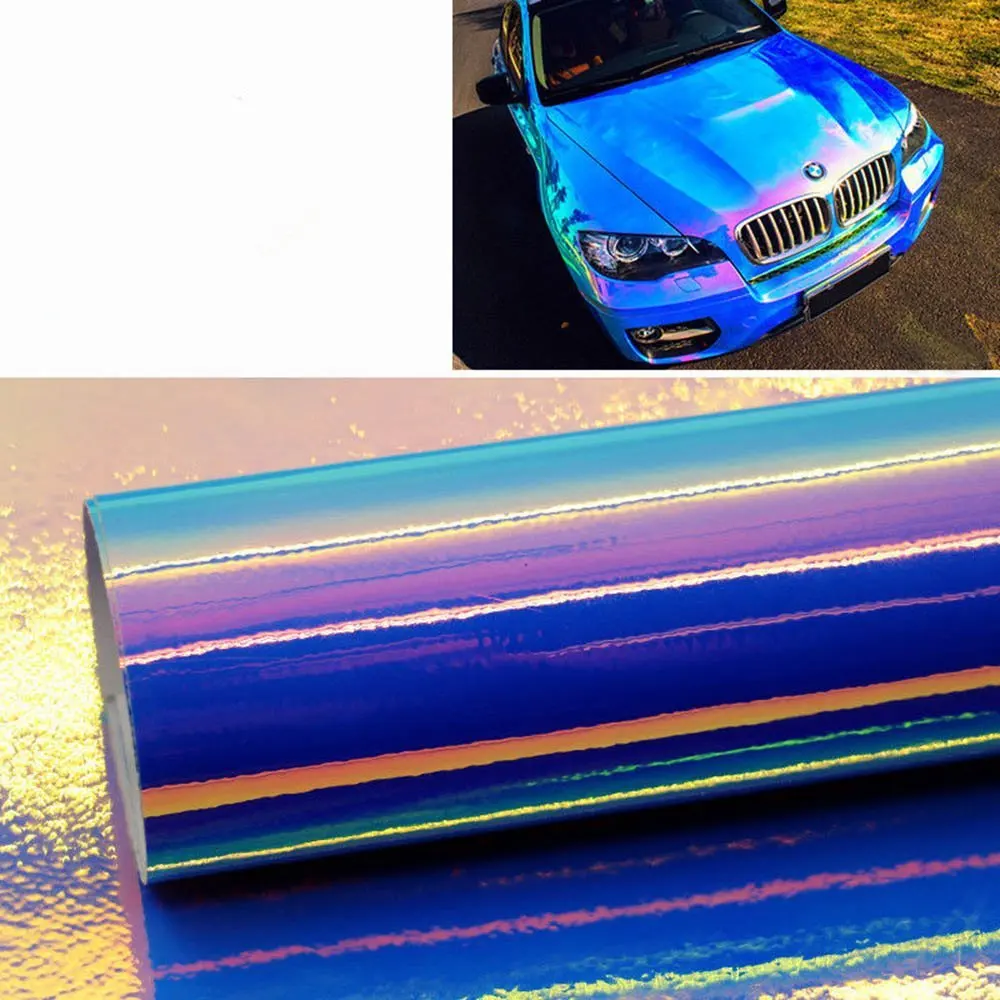 HOHO Neo Chrome Car Wraps Film Tints Holographic Rainbow Car Decal Sticker ...