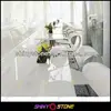 Luxury Pure White High Gloss Artificial Stone Top Dining Table Set