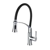 Flexible Hose Single Handle Kitchen Faucet with Long Neck Pull Out Spray