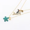 High end fashion jewelry necklace wholesale artificial necklace sets cheap sale diamond dolphins design chunky statement PN1315