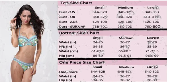 Bathing Suit Top Size Chart