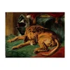 Edwin Henry Landseer Giclee Canvas Print Paintings Poster Reproduction(A Dead Bloodhound Lying On A Rug Next To A Helmet And A)