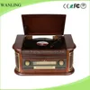 Vintage wooden 33/45/78RPM record player automatical turntable with tape CD play phono