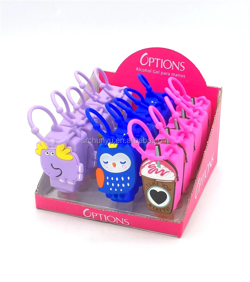New Christmas Scented Hand Sanitizer With Clip Silicone Cartoon, Double Layer Security Label For School Children