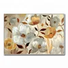 Handmade oil painting abstract flowers bright brown
