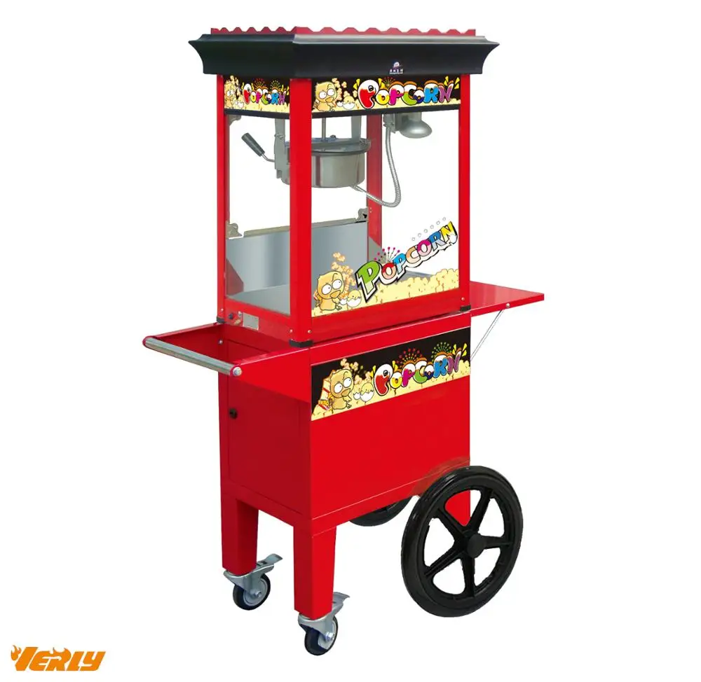 commercial popcorn machine with cart