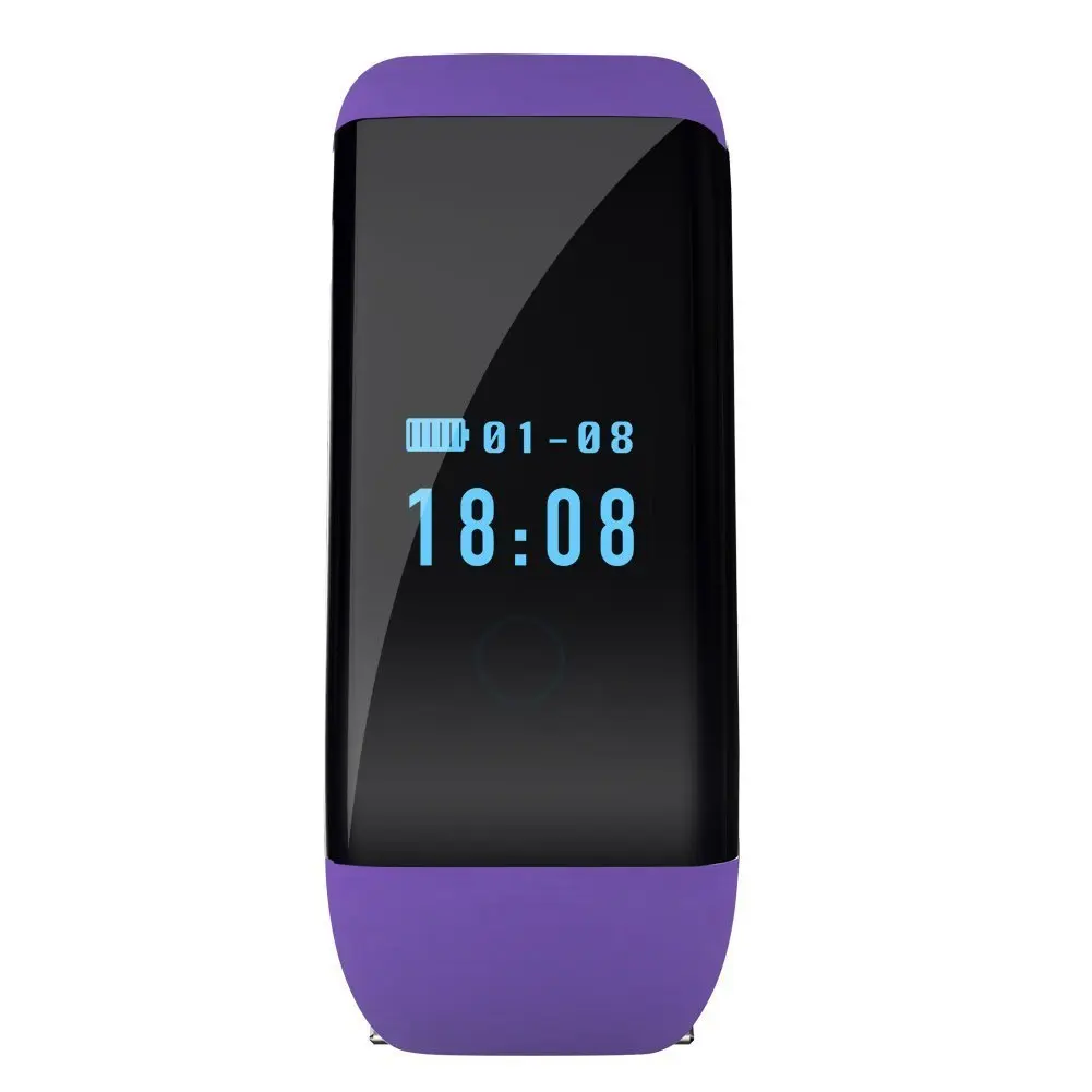 OWIKAR Smart Wristband Bracelet Digital Sports Watch Bluetooth Heart Rate Fitness Sleep Monitor Health Management Waterproof Smart Bracelet For IOS iphone Android Smartphones (purple)
