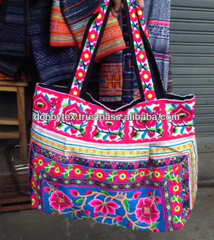 Thai Handmade Fl Embroidery Hmong Bag With Cotton Strap Thai Handmade Fl Embroidery Hmong Bag With Cotton Strap