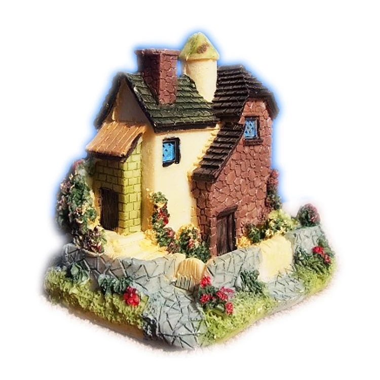 Retro residential decoration home garden resin small bungalow decoration decoration