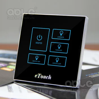 Crystal Glass Touch Screen Light Switch With Black & White ... house wiring led switches 