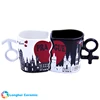 4oz creative lovely custom design printed ceramic face kiss mug cup for couples
