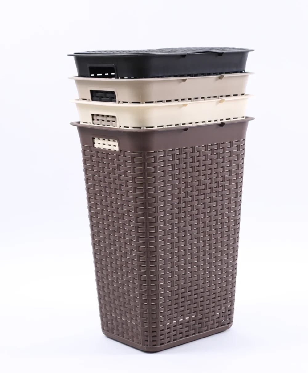 Rattan Look Laundry Tub Plastic Laundry Basket With Lid Buy Plastic