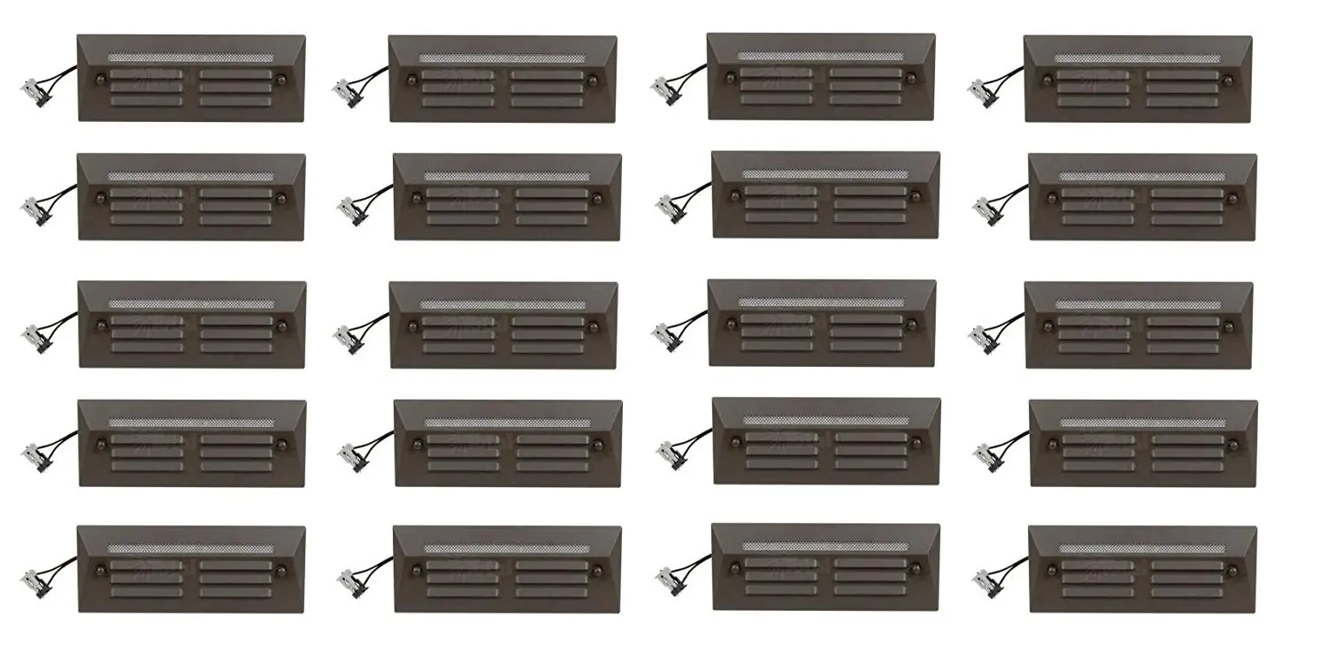 7 Watt 3 Pack of Malibu 8301-2402-03 Half Brick Deck Step Light w// 2 Lenses ea Black BY MALIBU DISTRIBUTION