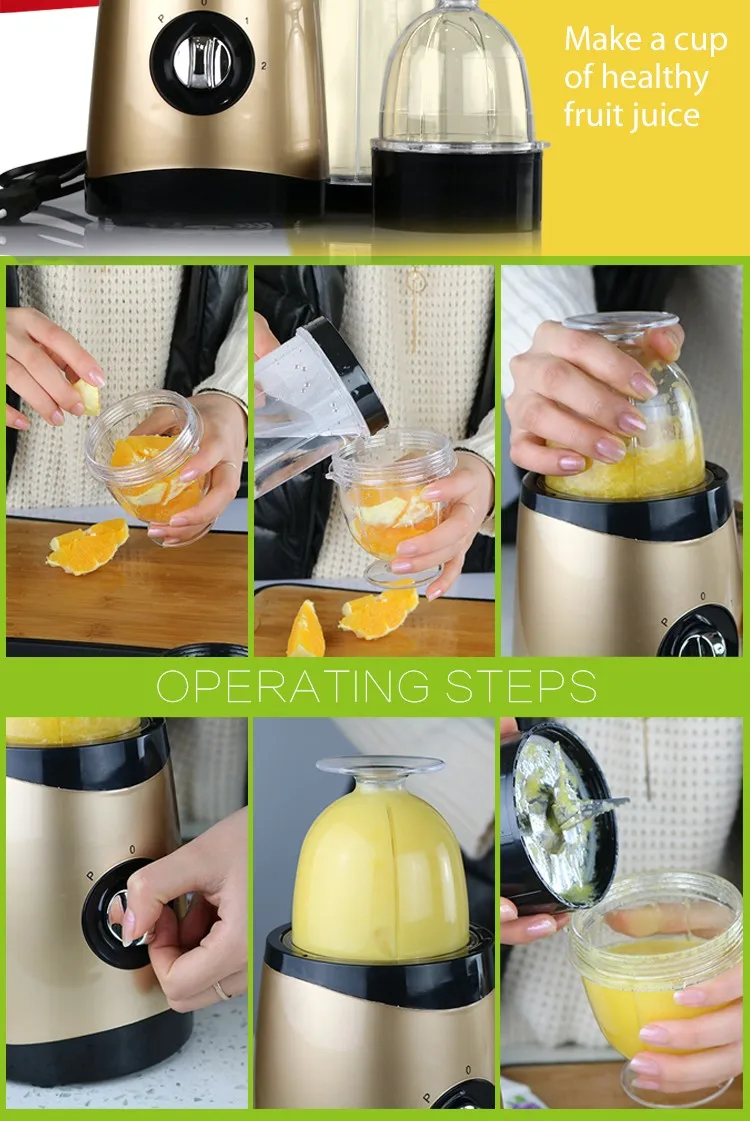 Qk 220w/400w Glass Jar Personal Juicer Blenders Smoothie Juicer Bullet