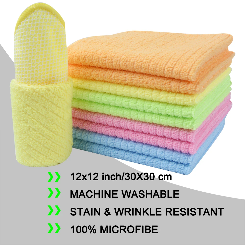 Sinland 30cm*30cm Household Multi-purpose Microfiber Cleaning Cloths ...