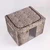 Leopard Storage Box with PVC window Home Foldable storage bin