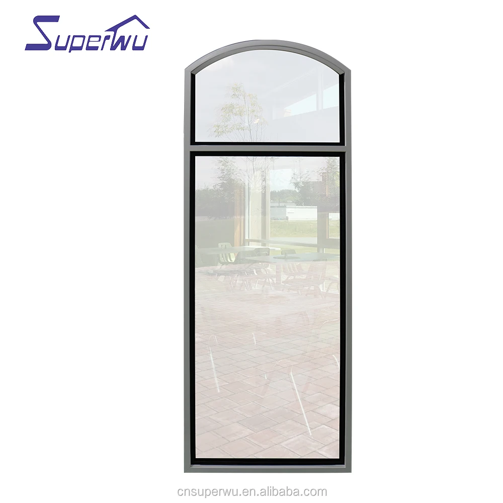 Aluminum skylight glass window frame factory with two color and arch design