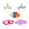 Wholesale baby girl unicorn headband set with TUTU rainbow skirt