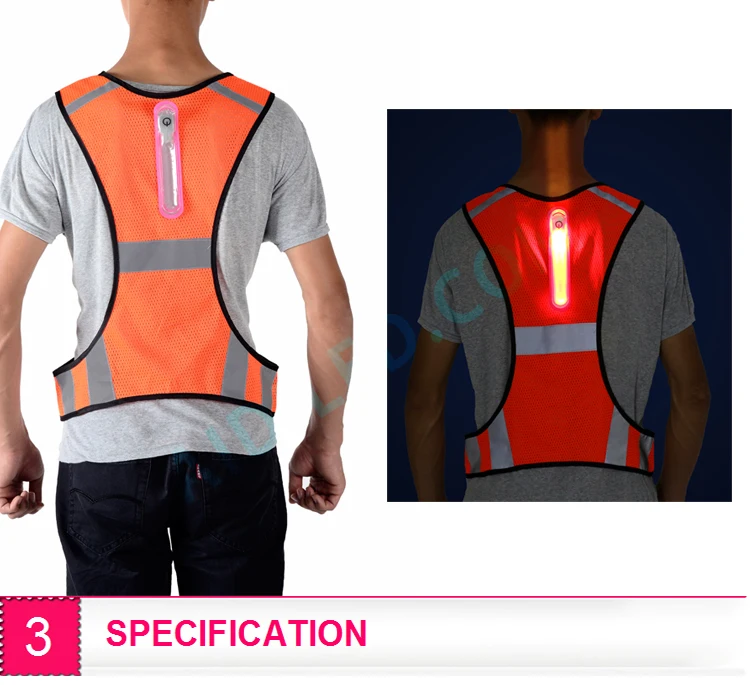 Detachable Led Safety Vest with Flashing Light High Visibility Vest for Police Workers Yellow Orange Color Safety Vest