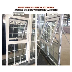 2020 new design double glazing Powder coated aluminum glass tilt and turn window
