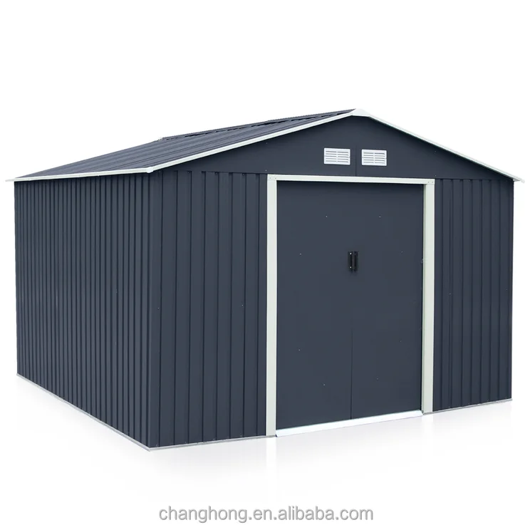 
8x10ft Cream Galvanized Steel Sheet Metal Garden Shed 