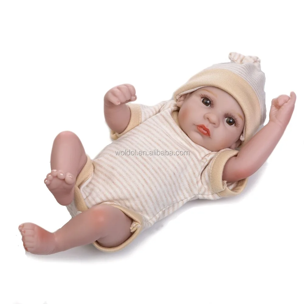 11" Pouces Mini Manmade baby girl newborn reborn doll Full Silicone réel Cadeau 